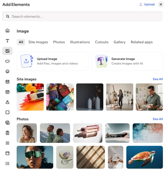 Wix Harmony Add Elements image category